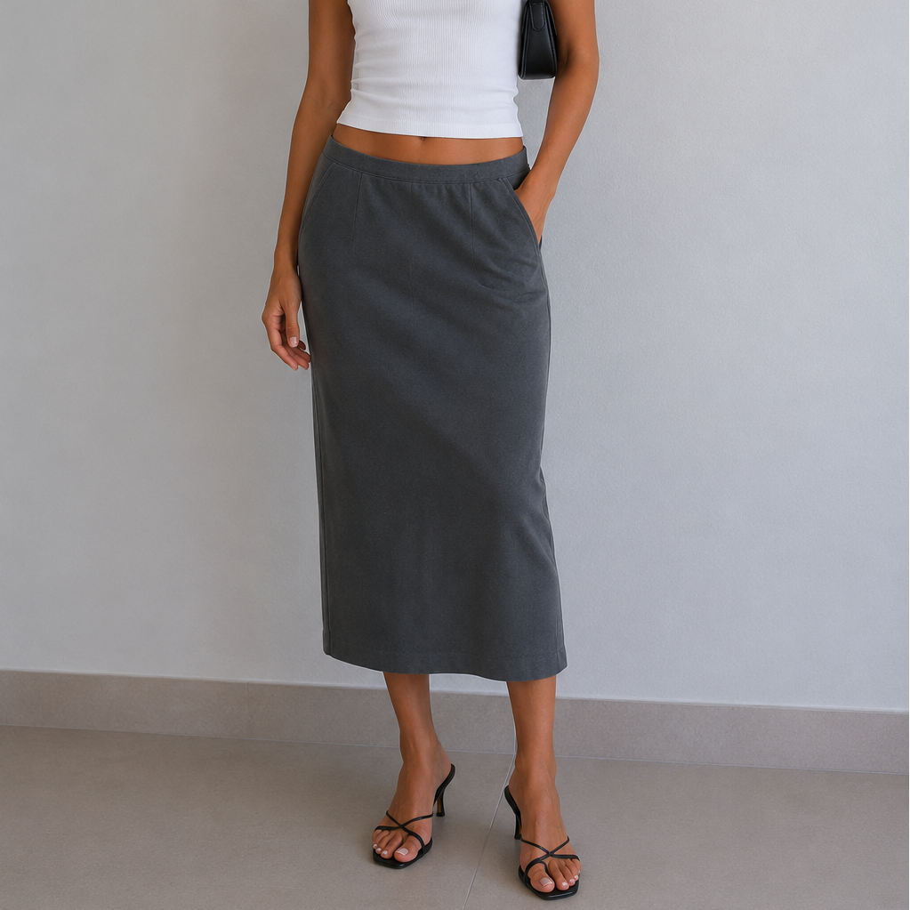 Dolce & Gabbana Grey Midi Skirt