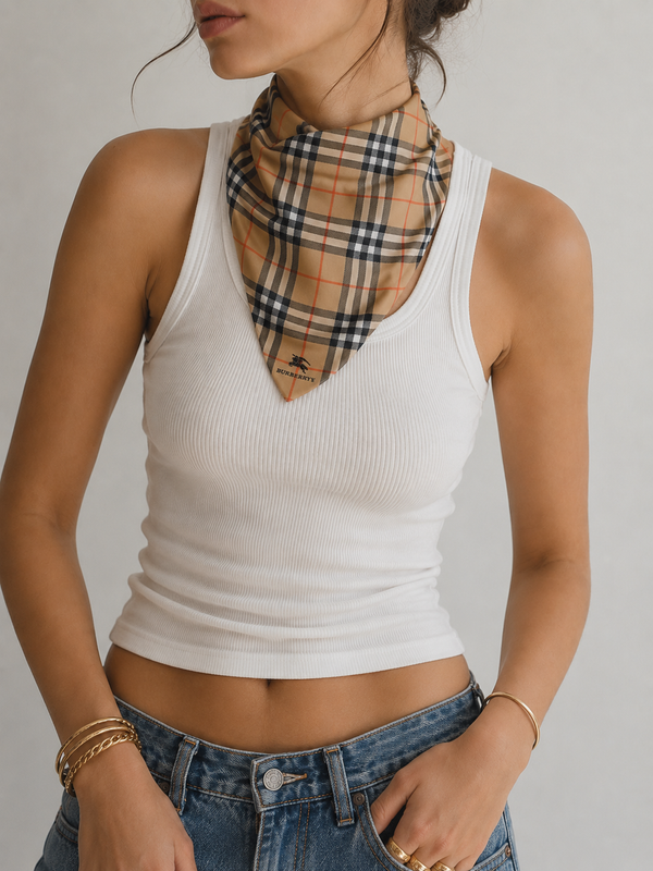Burberrys Nova Check Cotton Handkerchief