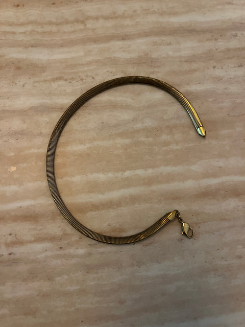 Vintage Gold-Tone Snake Chain Choker Necklace