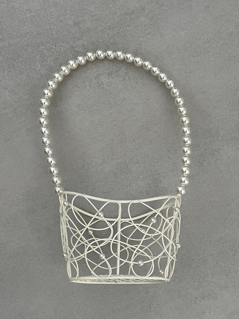 Pearl Handle Mini Basket Decorative