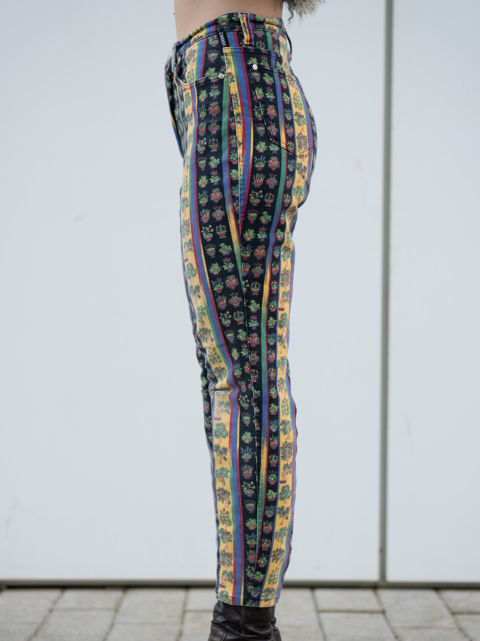 VERSACE Vintage High Waist Patterned Pants