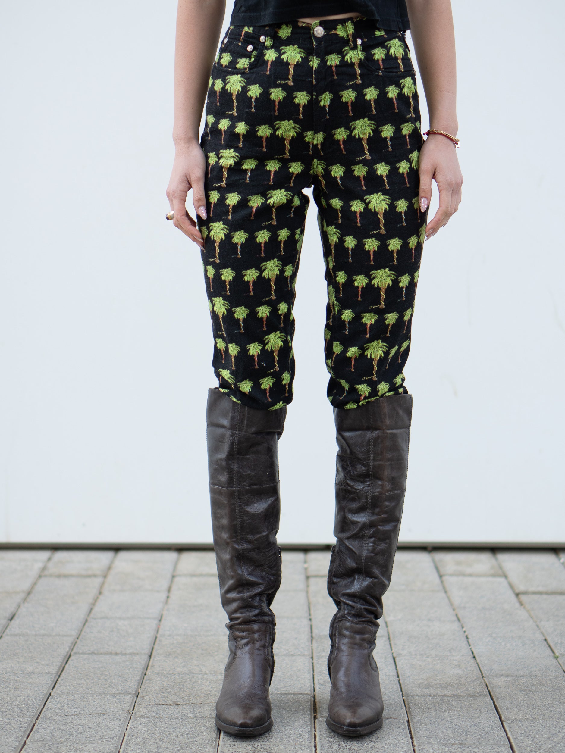 VERSACE Jeans Couture Palm Print Pants Size 28