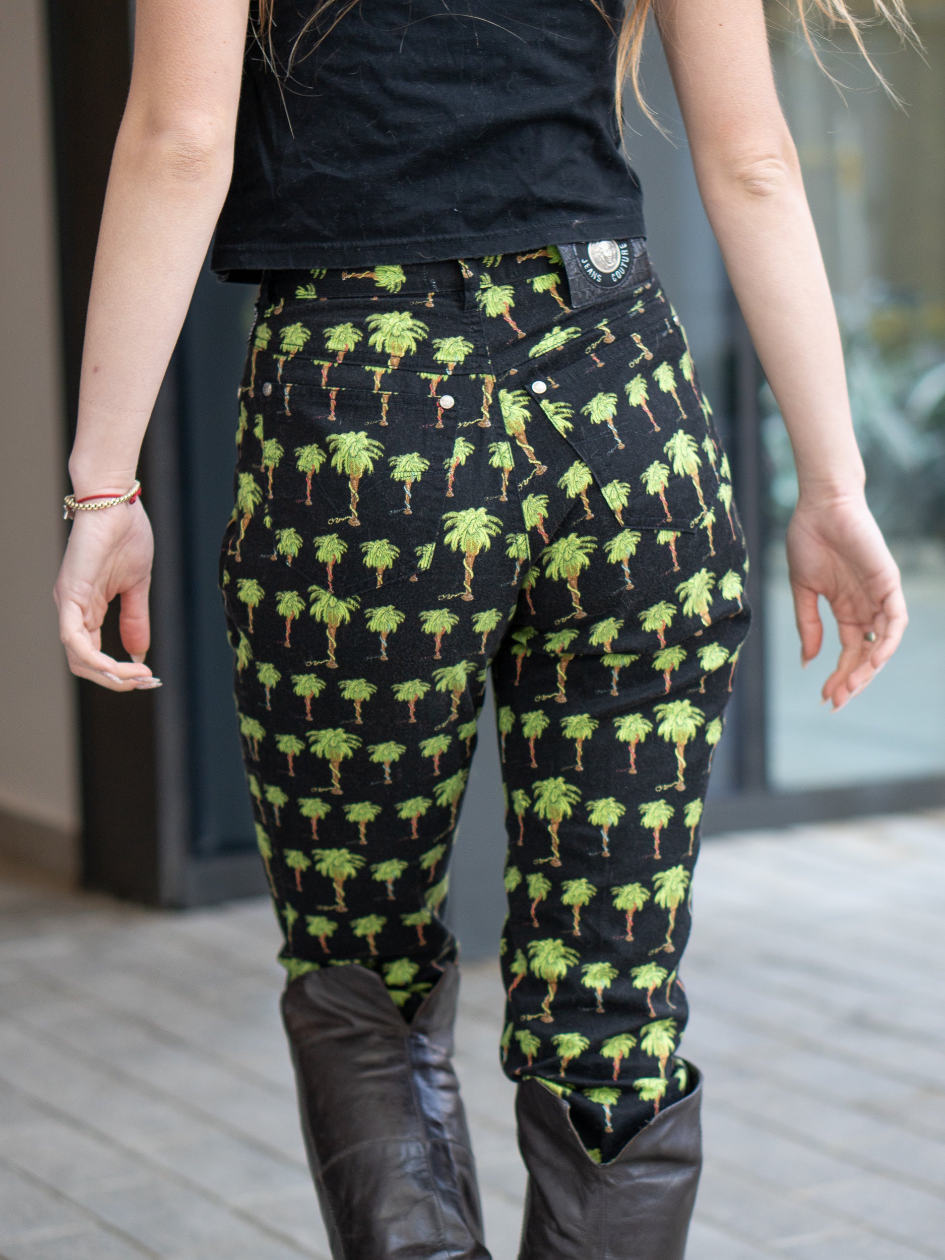 VERSACE Jeans Couture Palm Print Pants Size 28