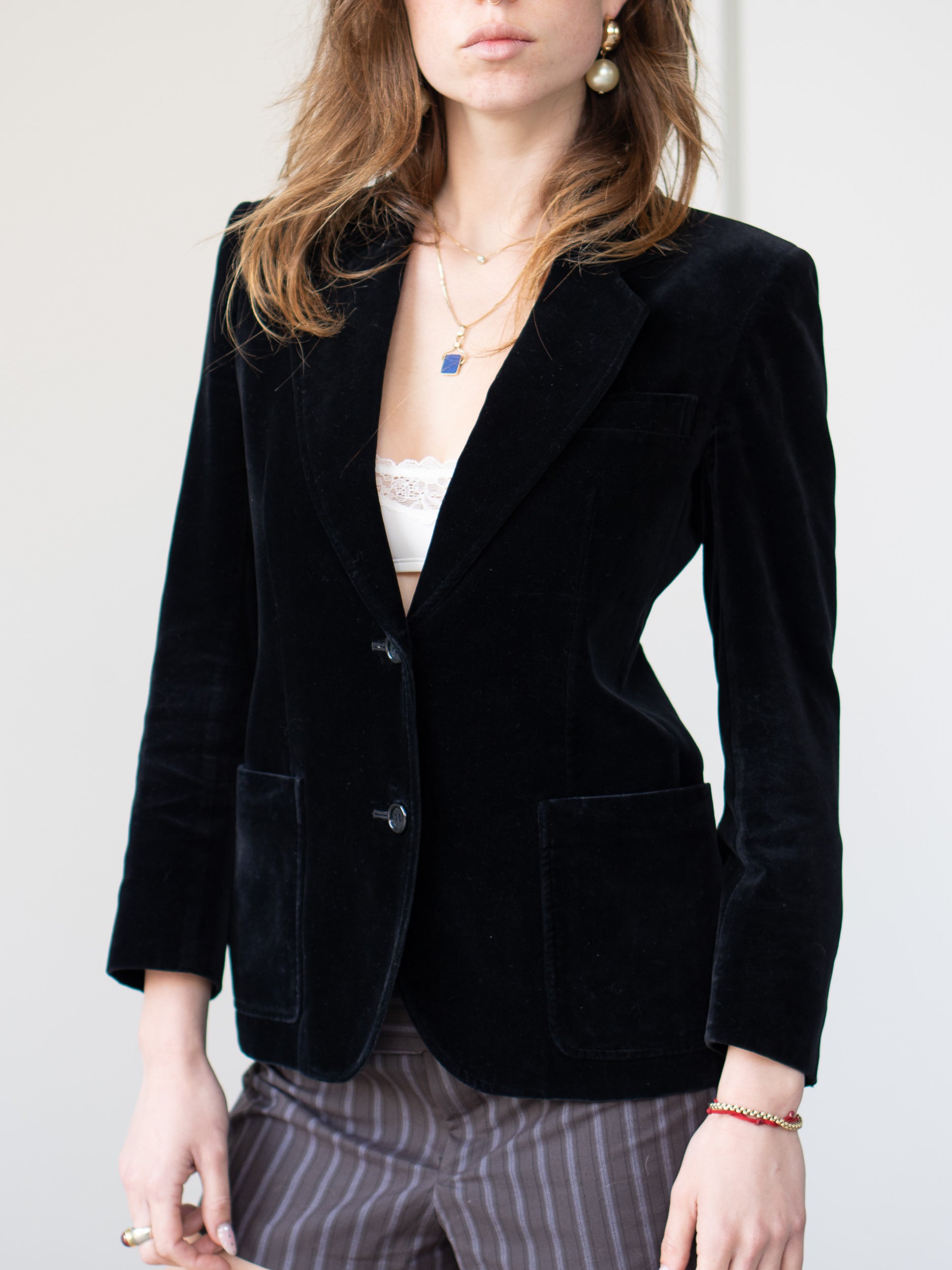 SAINT LAURENT Black Velvet Blazer