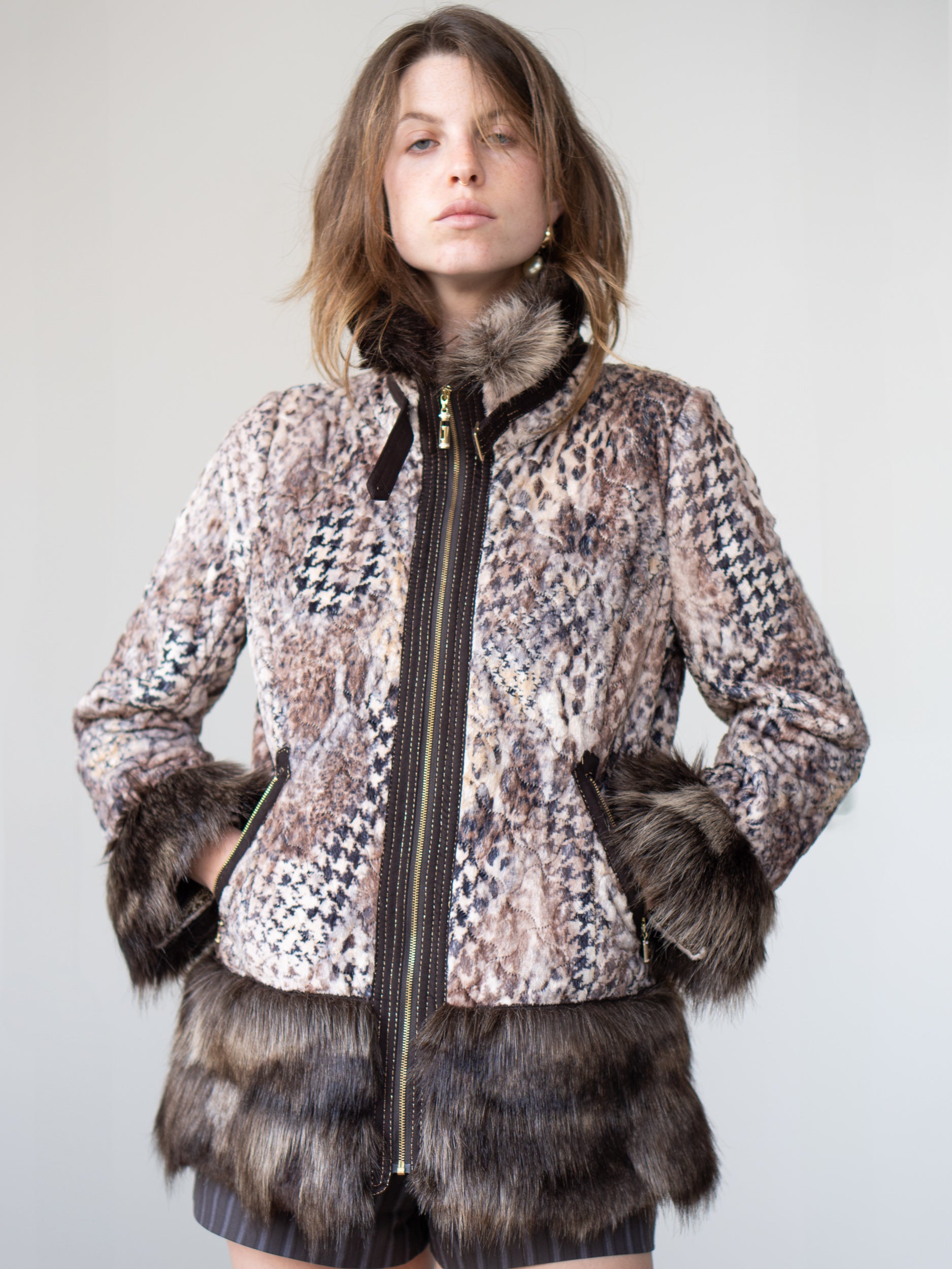 Vintage Faux Fur Trim Jacket