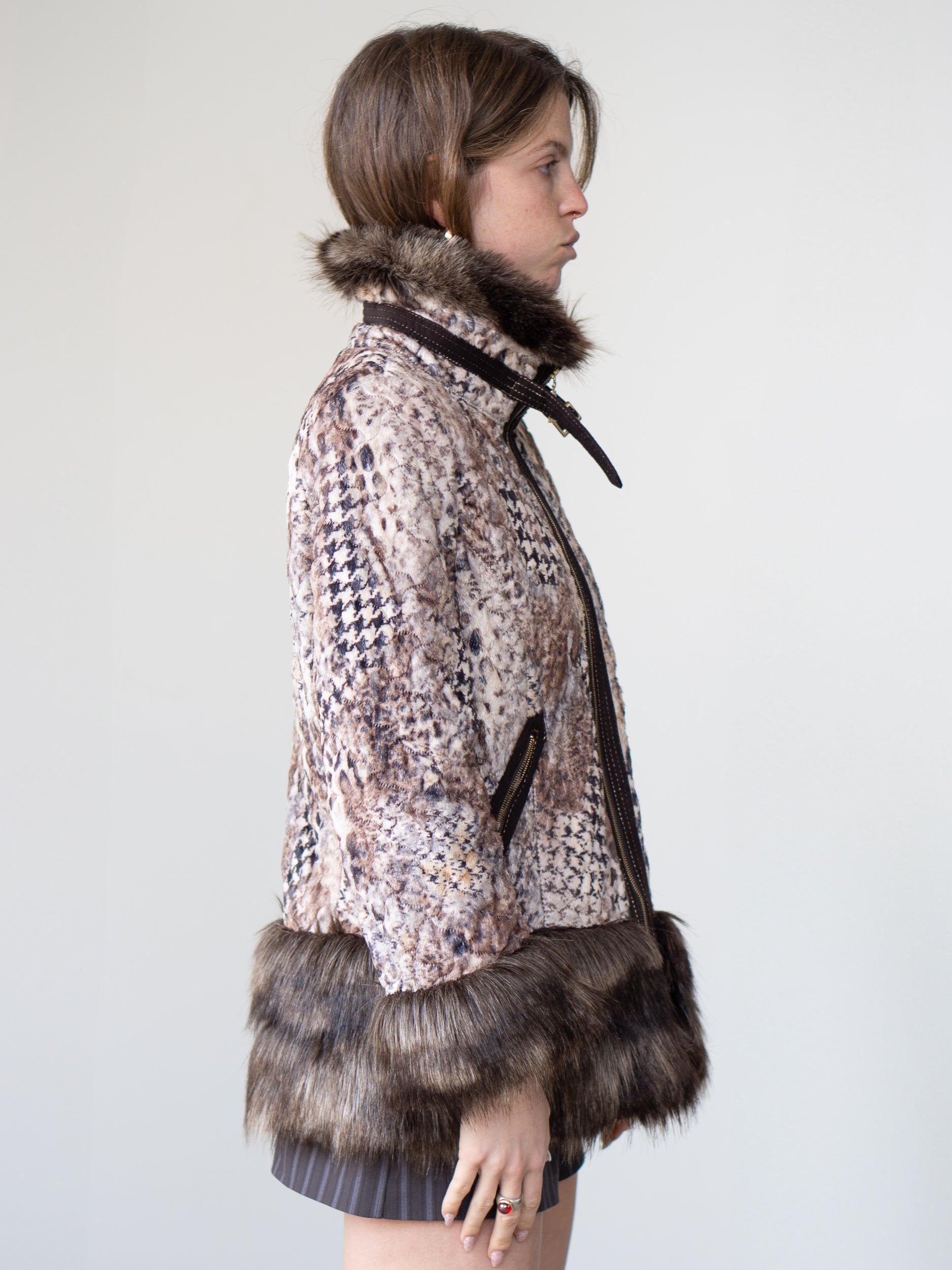 Vintage Faux Fur Trim Jacket