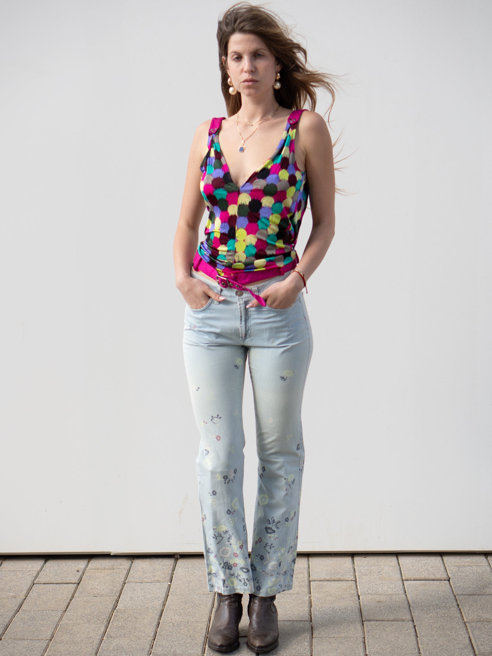 VERSUS VERSACE Colorful Tank Top Size 38