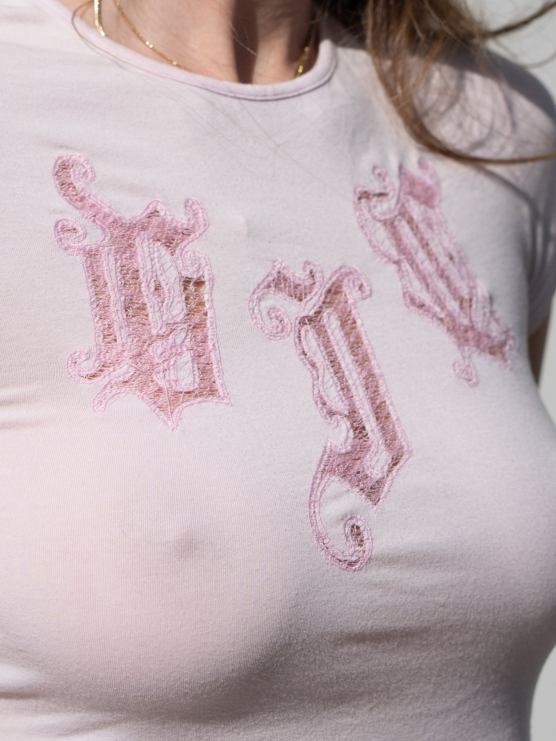 VERSACE Crop Top Pink Logo