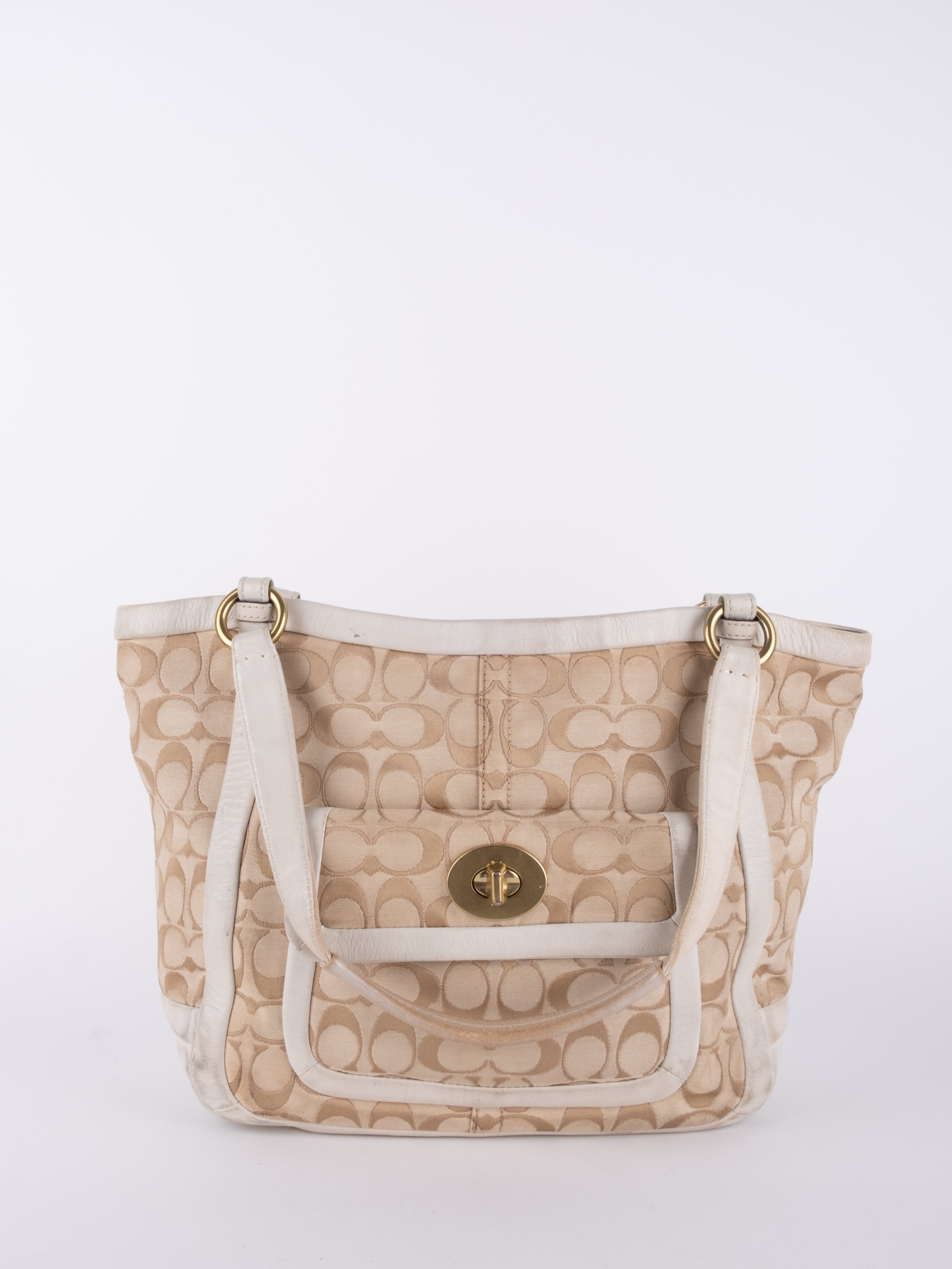 Coach Signature Canvas Tote Bag White