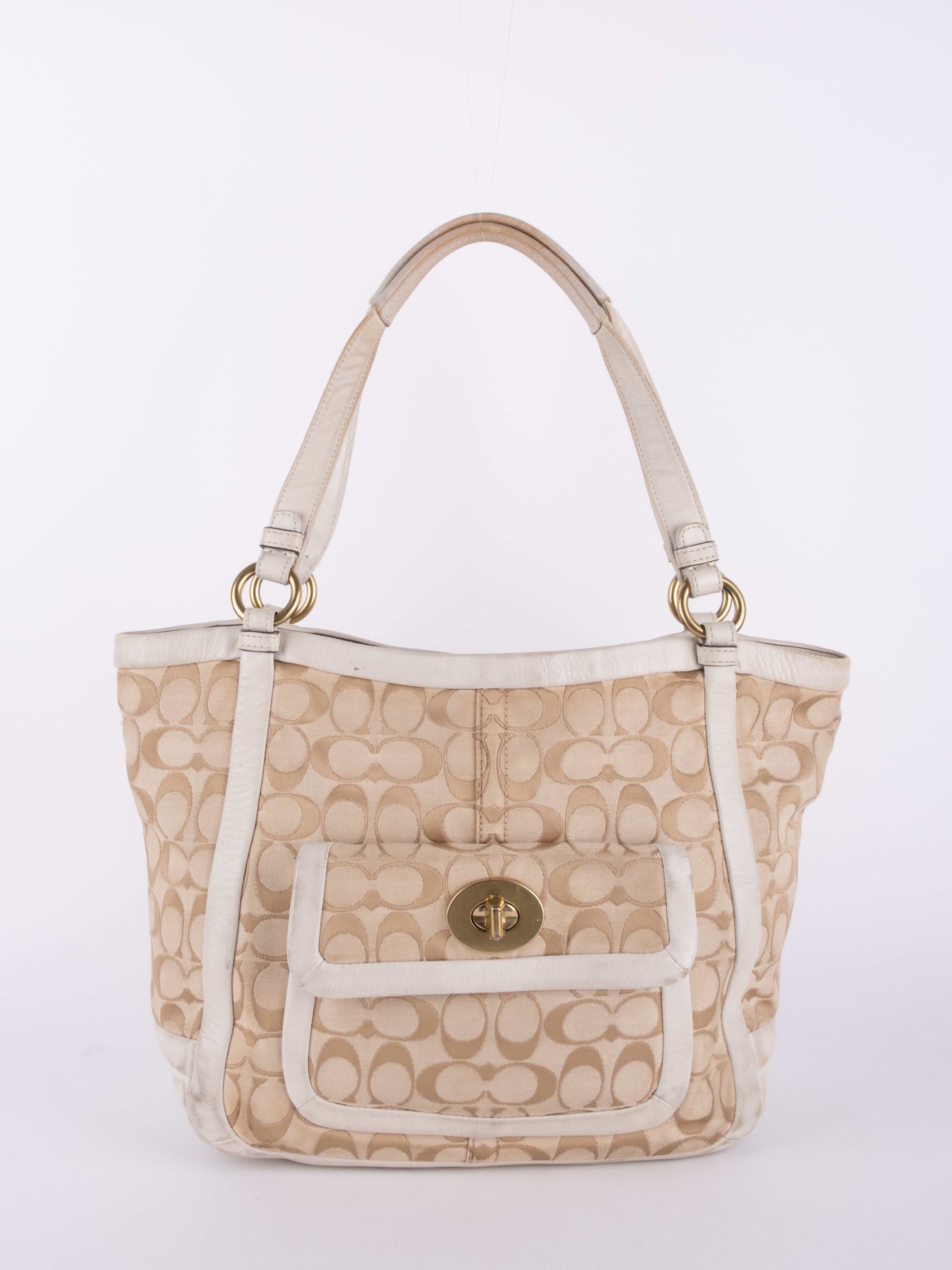 Coach Signature Canvas Tote Bag White