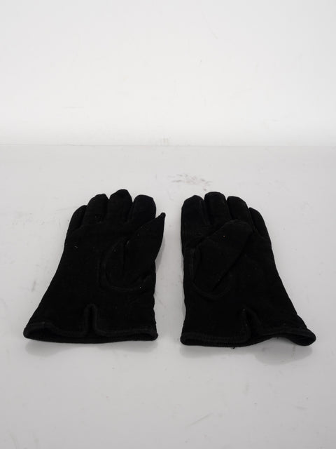 gucci Black Leather & Knit Gloves
