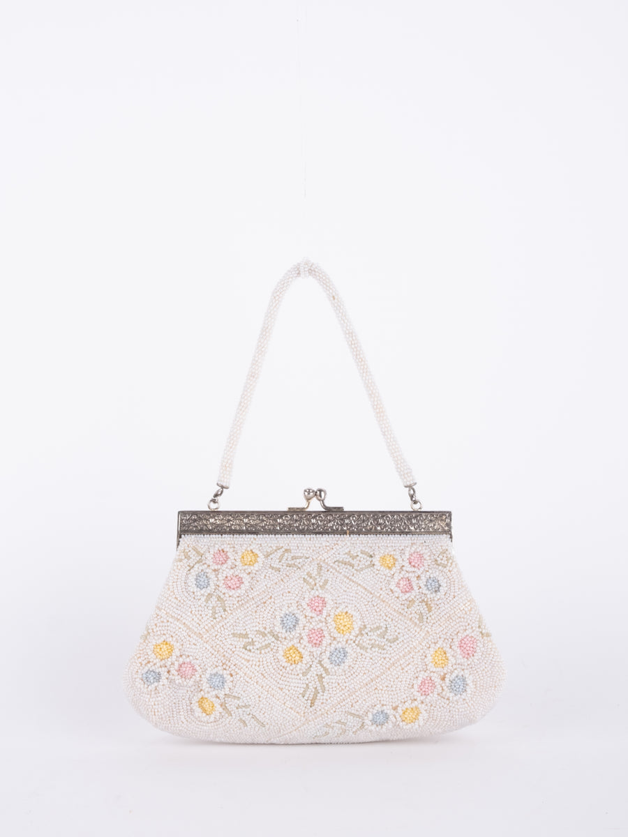 Vintage Floral Beaded Mini Evening Bag