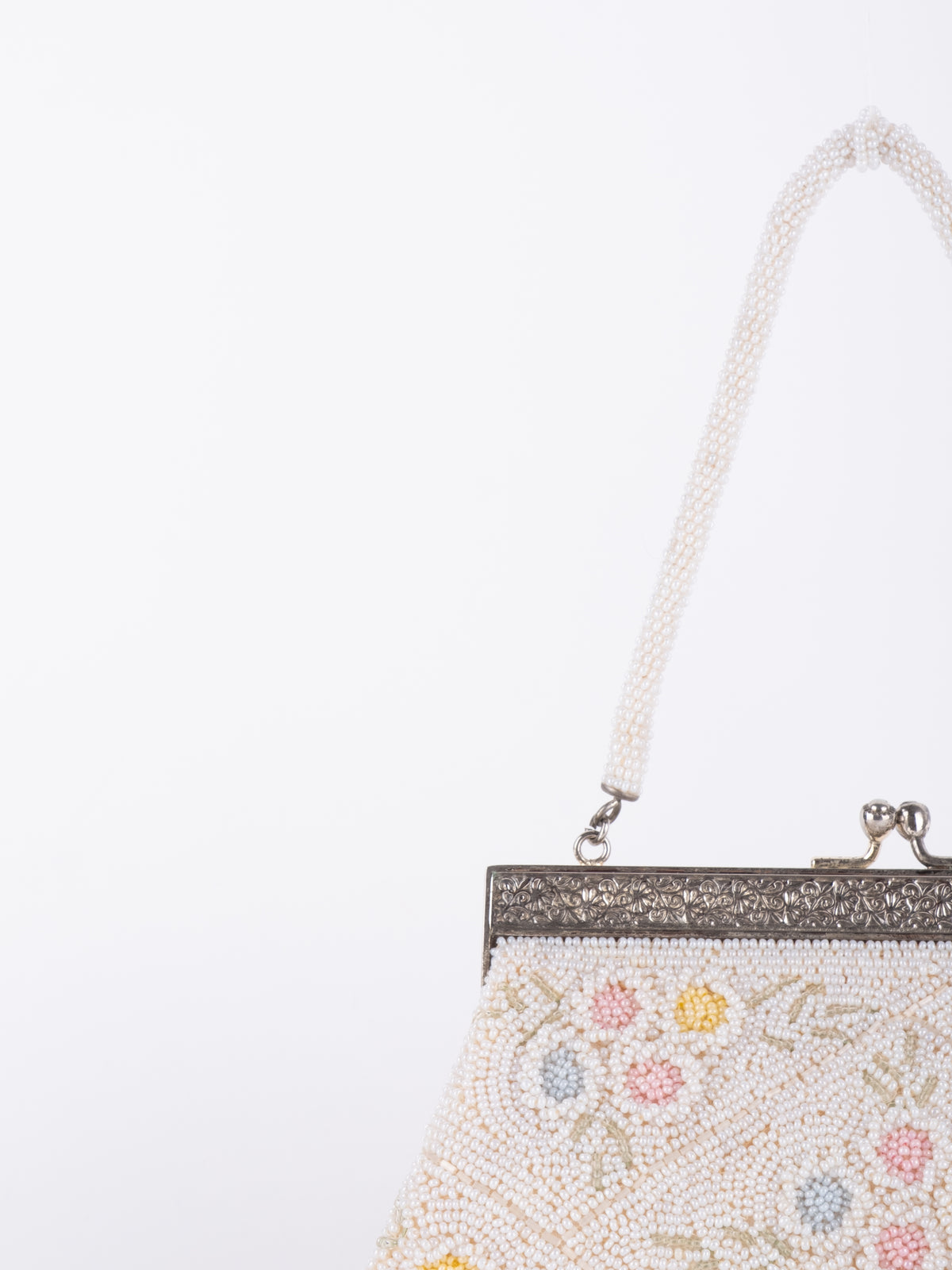 Vintage Floral Beaded Mini Evening Bag