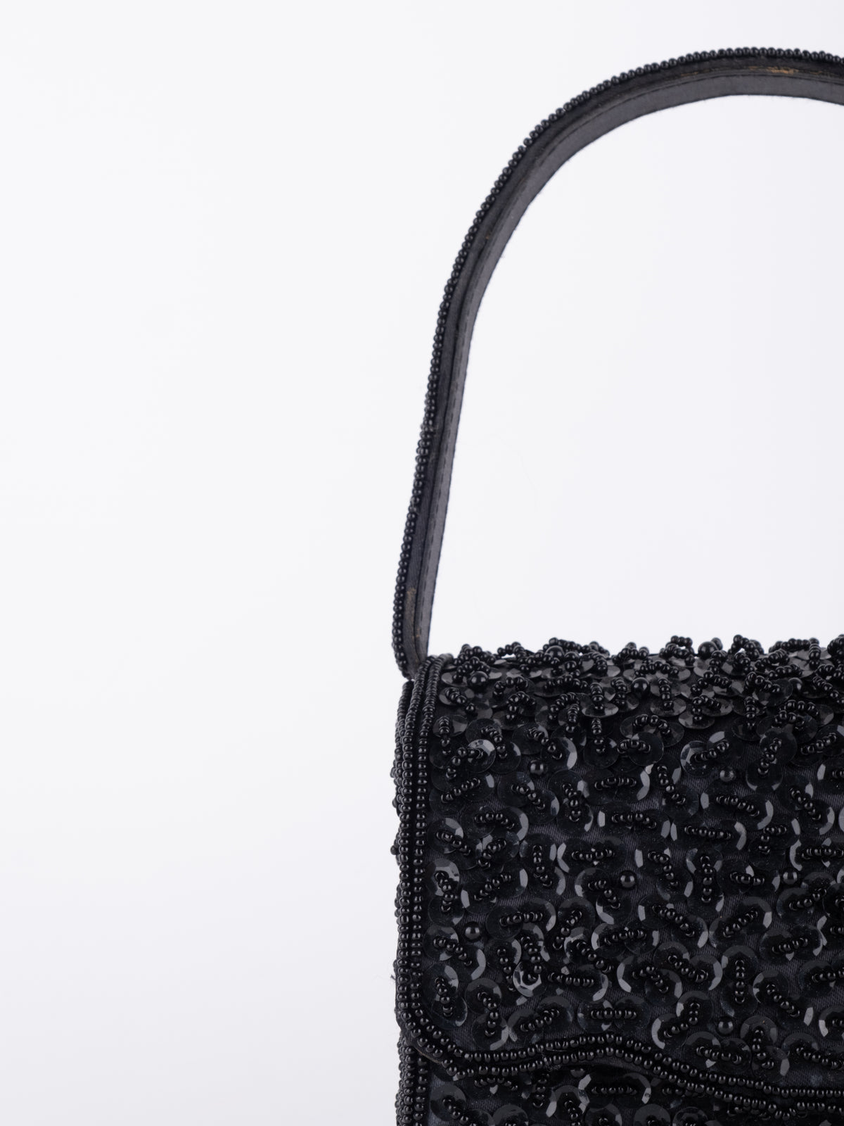 Vintage Black Beaded Mini Evening Bag