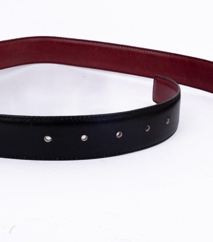 Black Leather Gold Belt - Volver