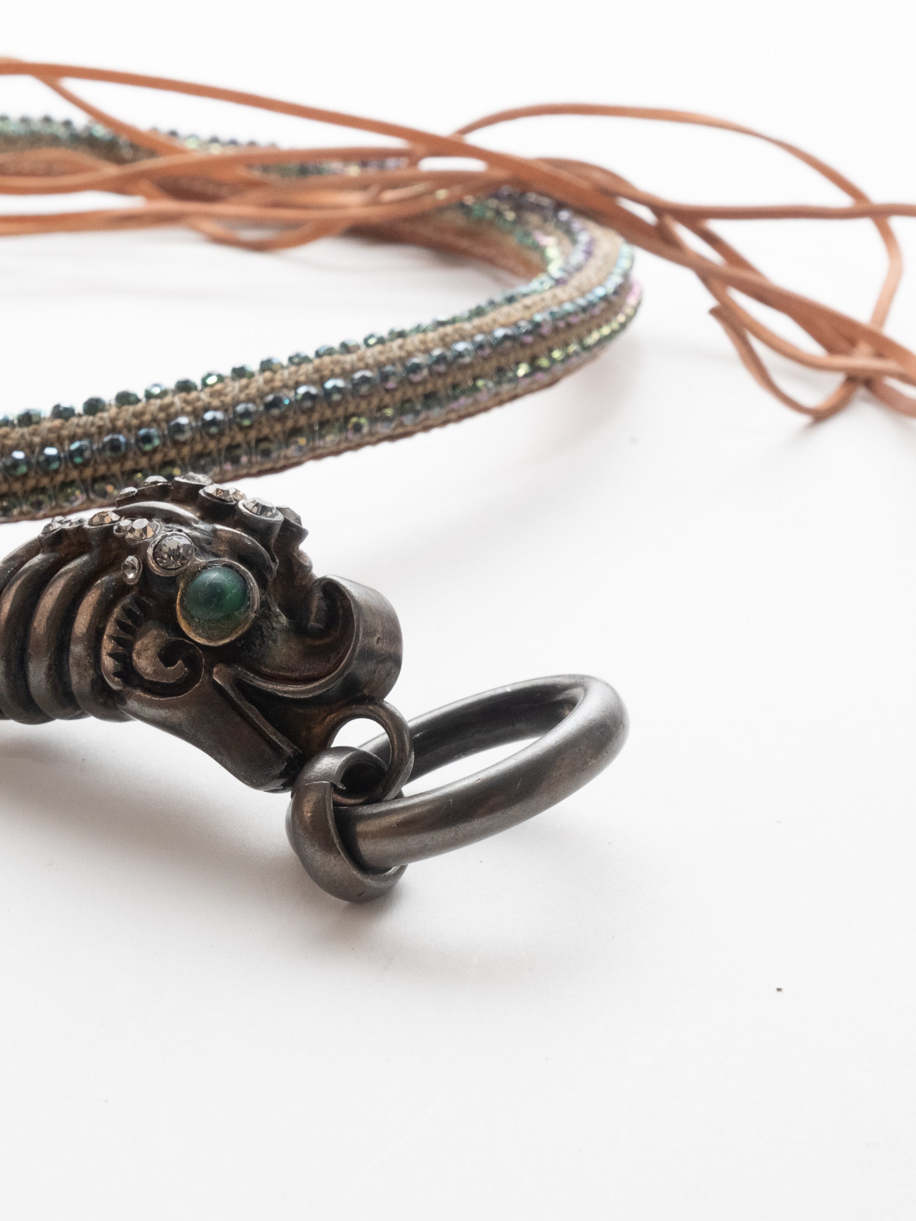 Vintage Beaded Wrap Bracelet Leather Tassel