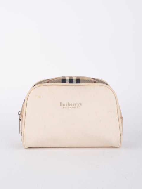 BURBERRY Vintage Ivory Mini Zip Wallet