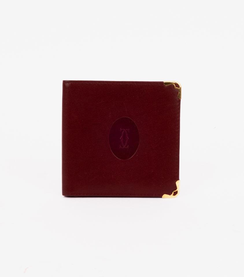 Square Bordeaux Leather Wallet - Volver