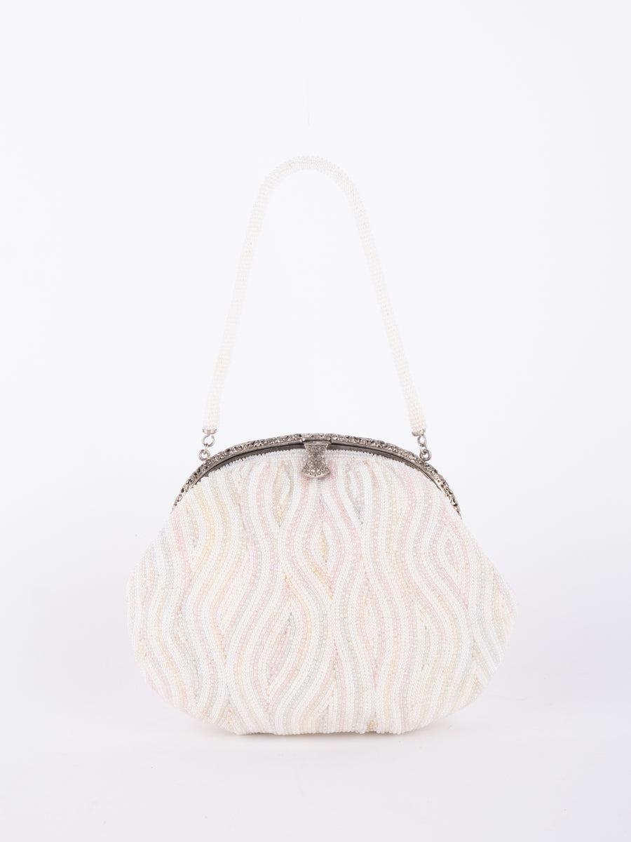 Vintage Ivory Beaded Mini Evening Bag