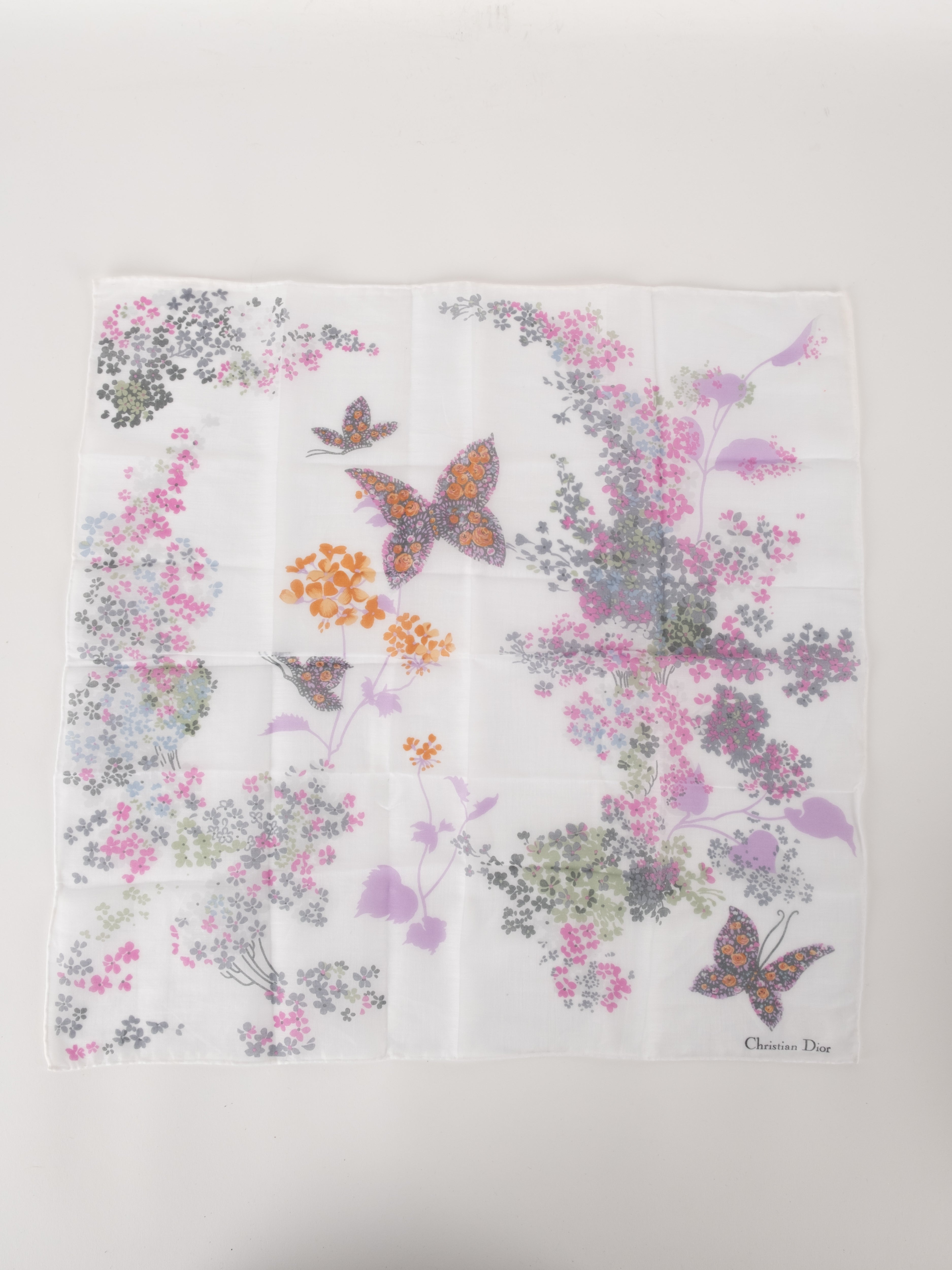 Christian Dior Floral Butterfly Scarf