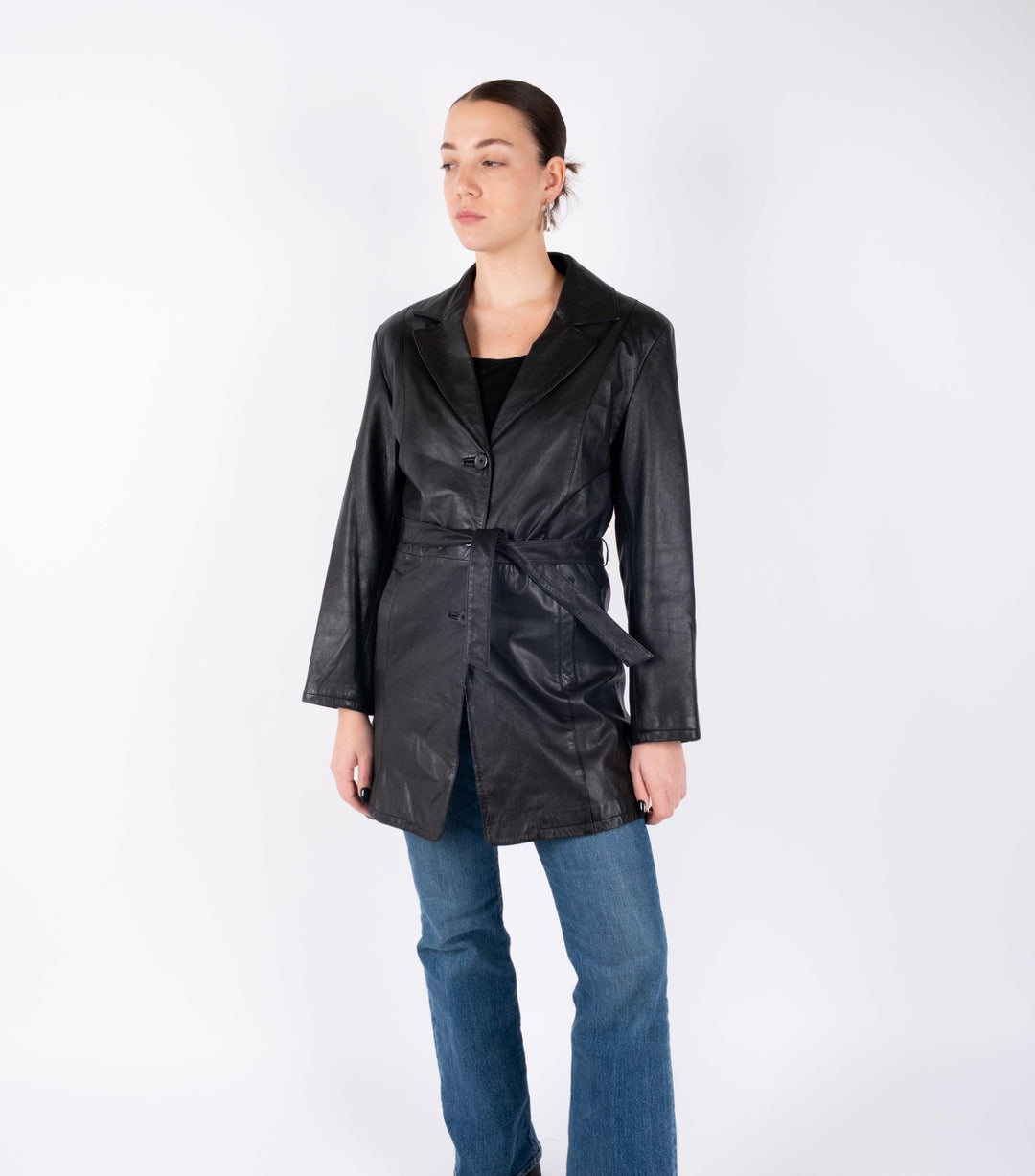 Black Leather Trench - Volver