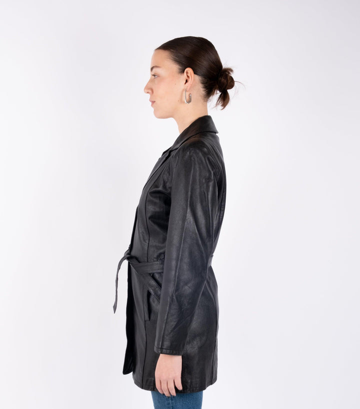 Black Leather Trench - Volver