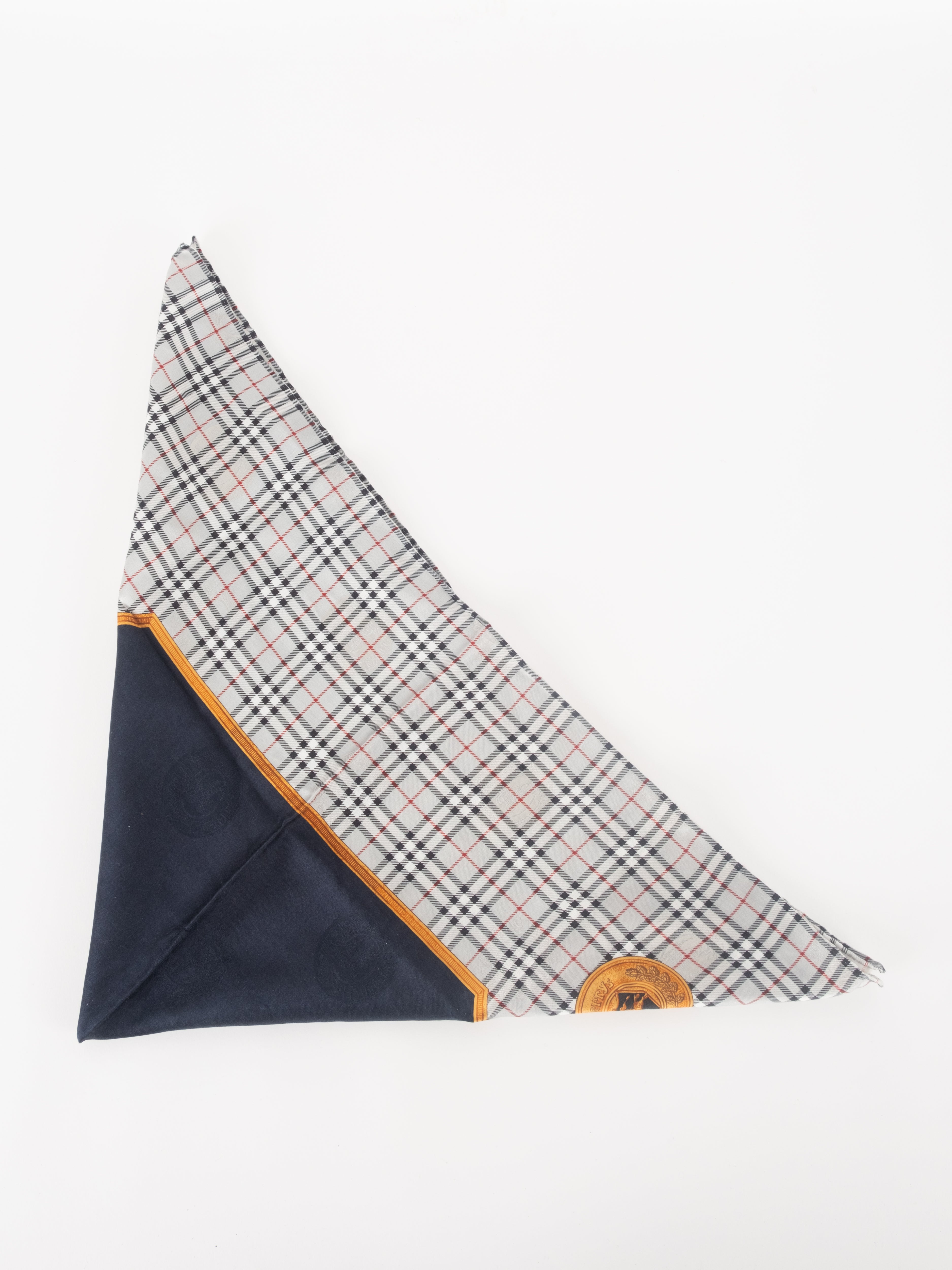 Burberry Vintage Scarf – Navy Corner Accent