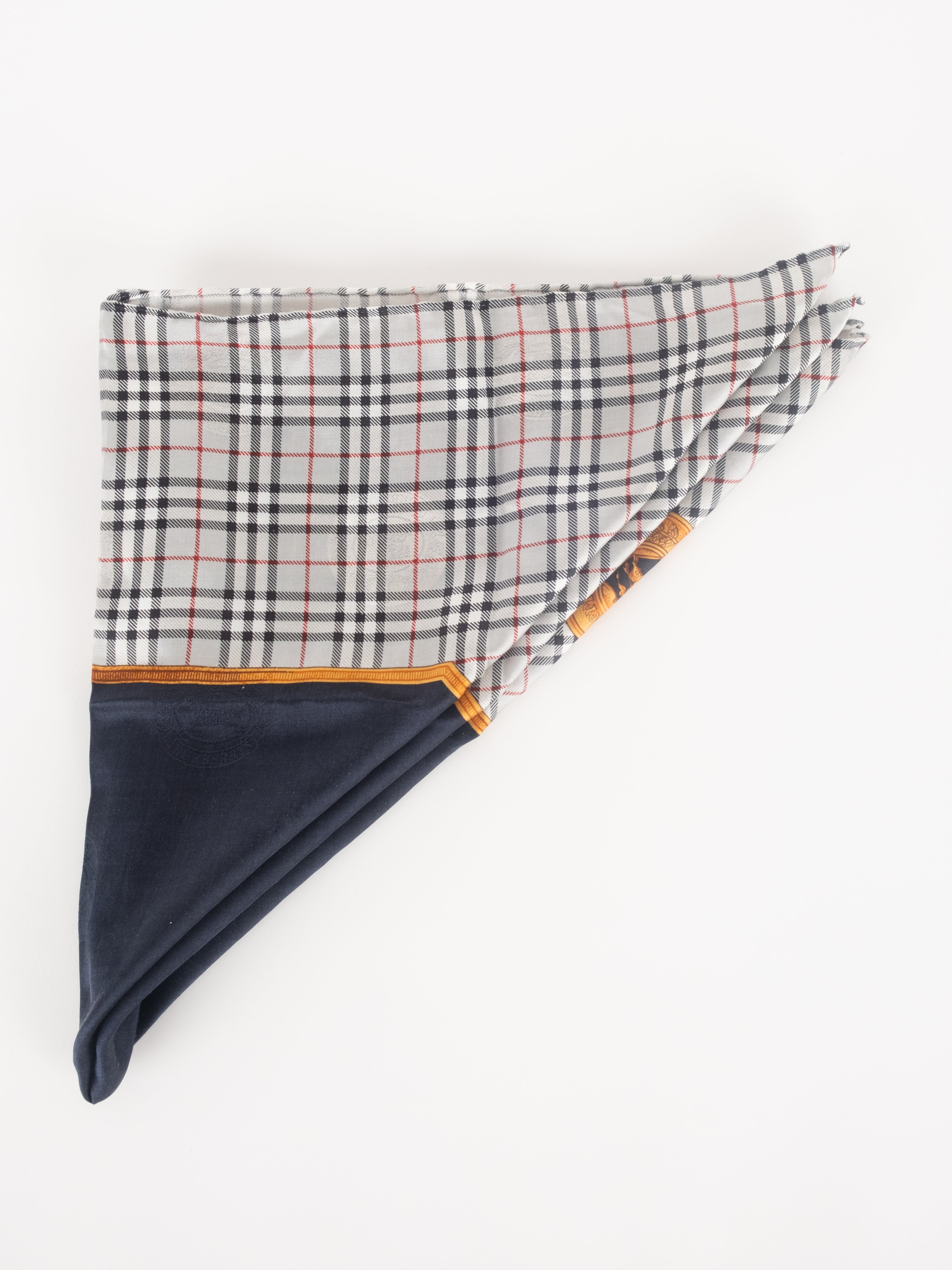 Burberry Vintage Scarf – Navy Corner Accent