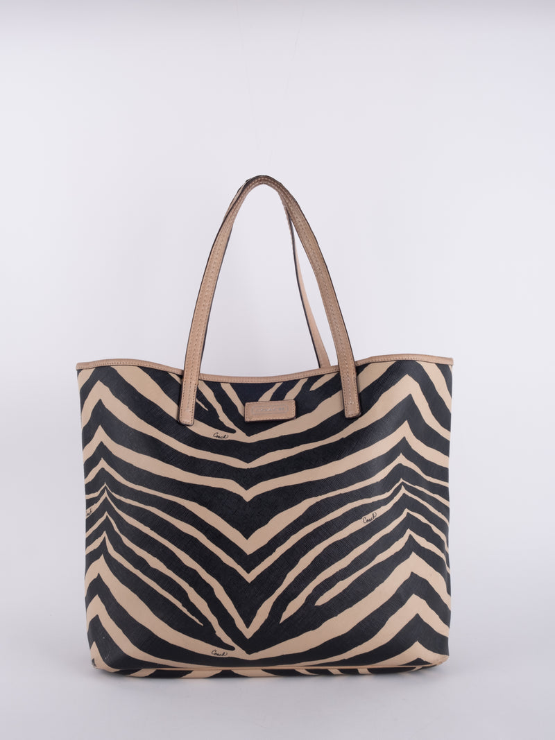COACH Zebra Print Tote Bag