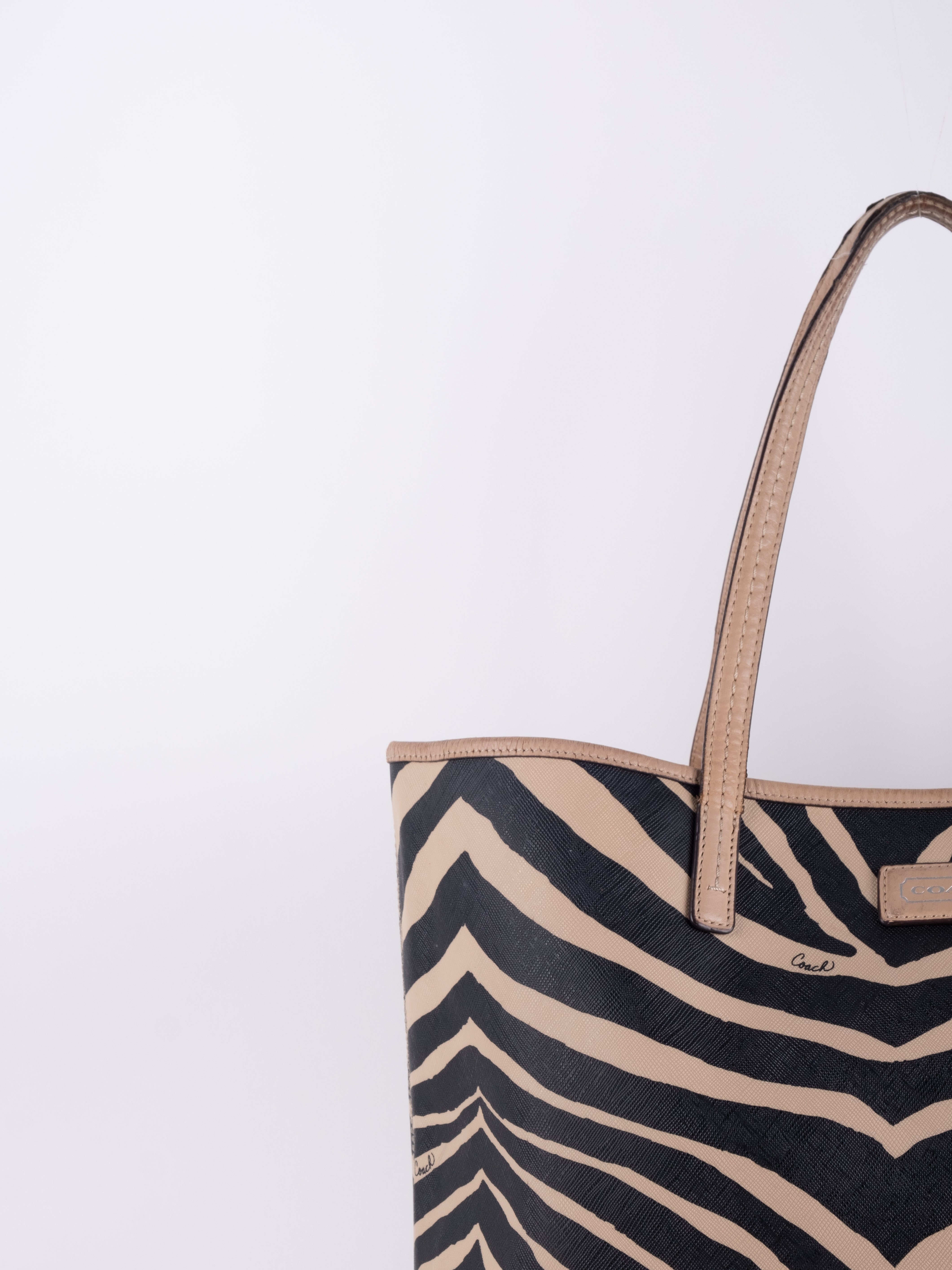 COACH Zebra Print Tote Bag