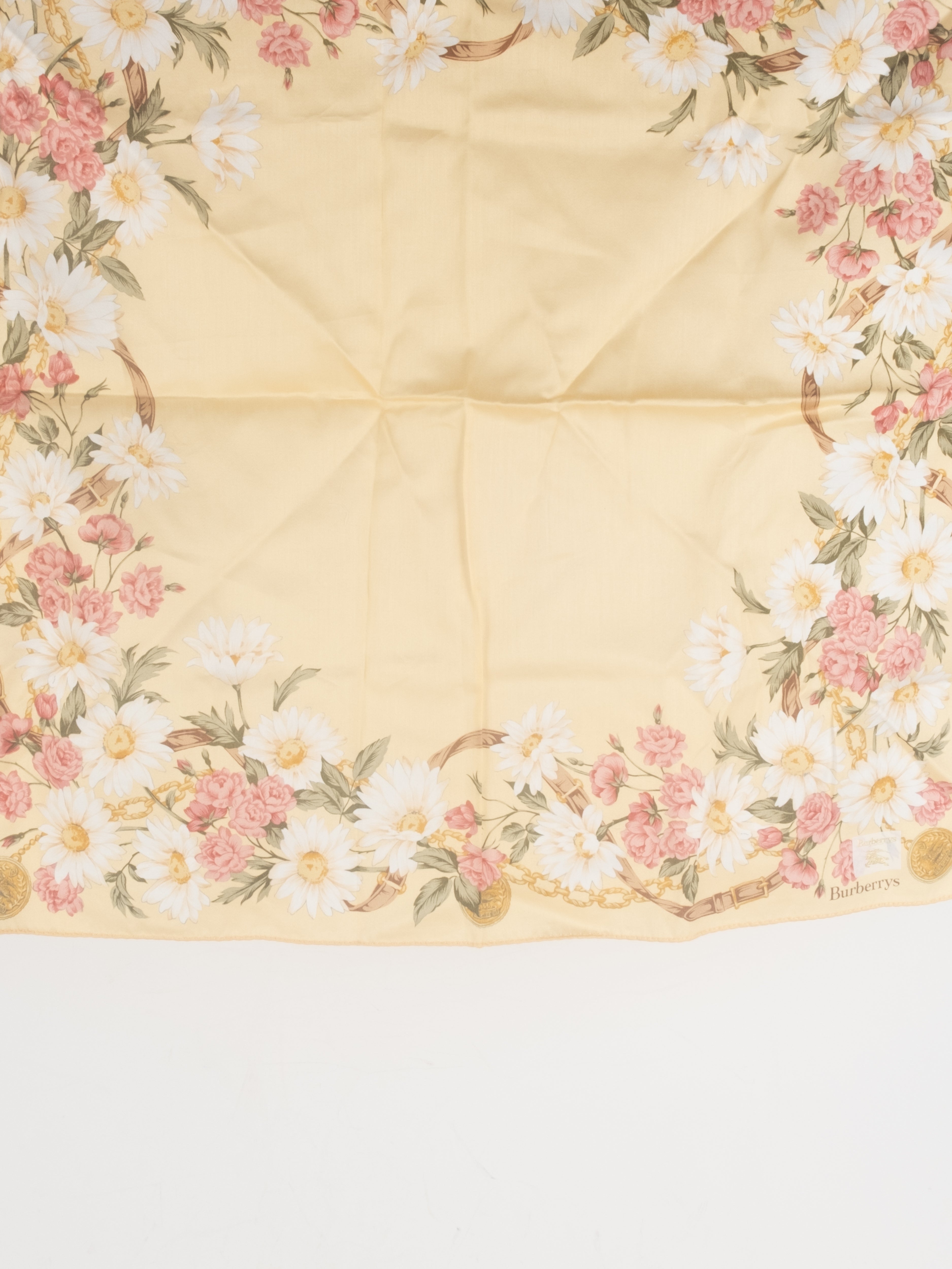 Burberry Floral Silk Scarf – Vintage Cream Bloom Print