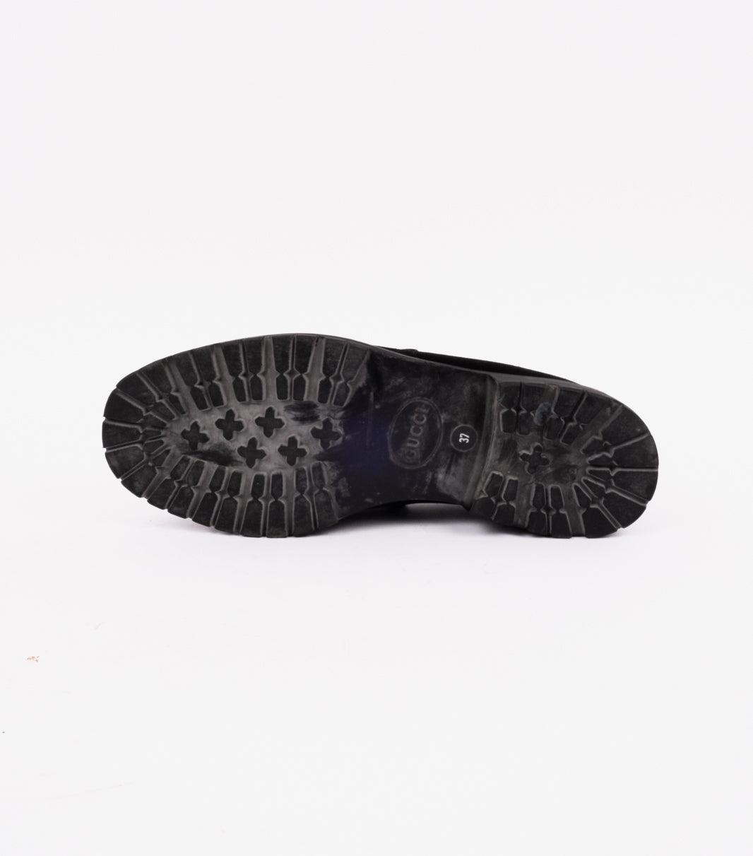 Black-Silver Moccasin Shoes - Volver