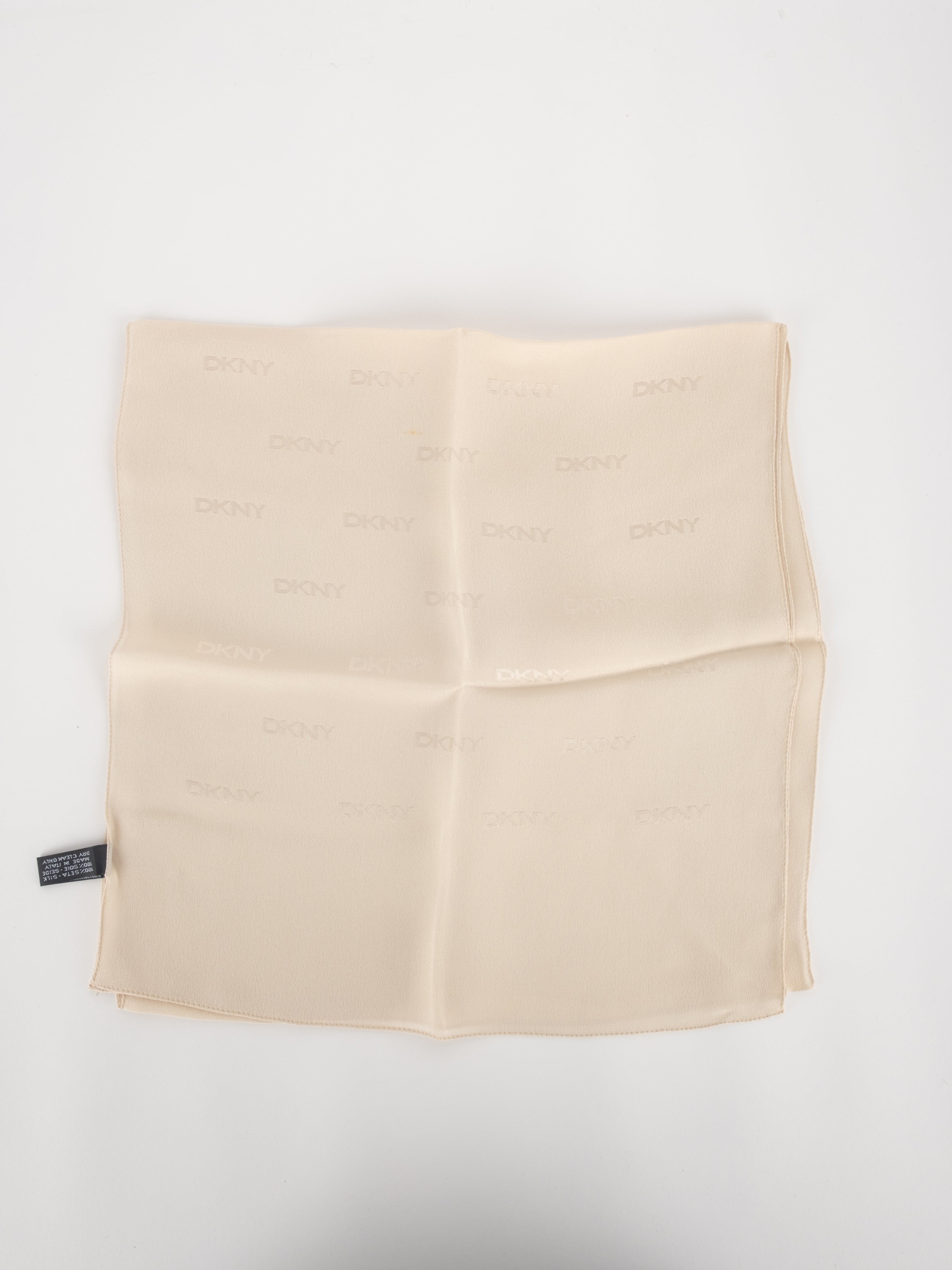 DKNY Minimal Logo Scarf – Cream Lightweight Vintage