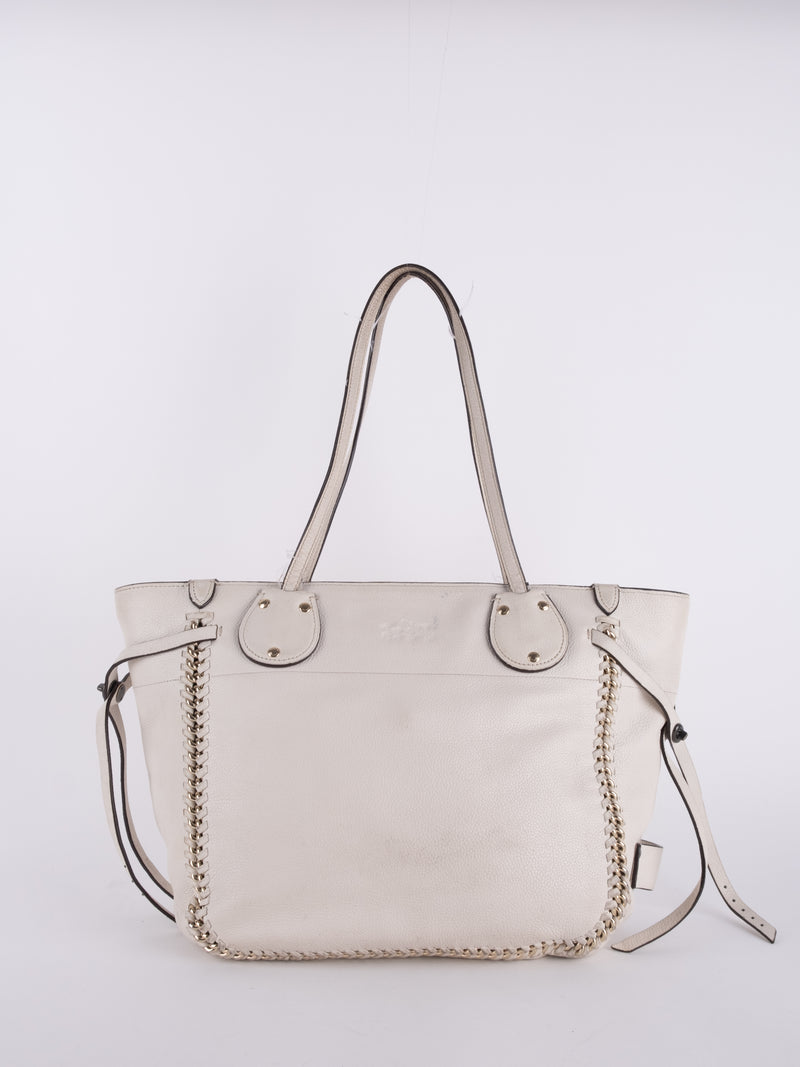 Coach Leather Tote Bag White