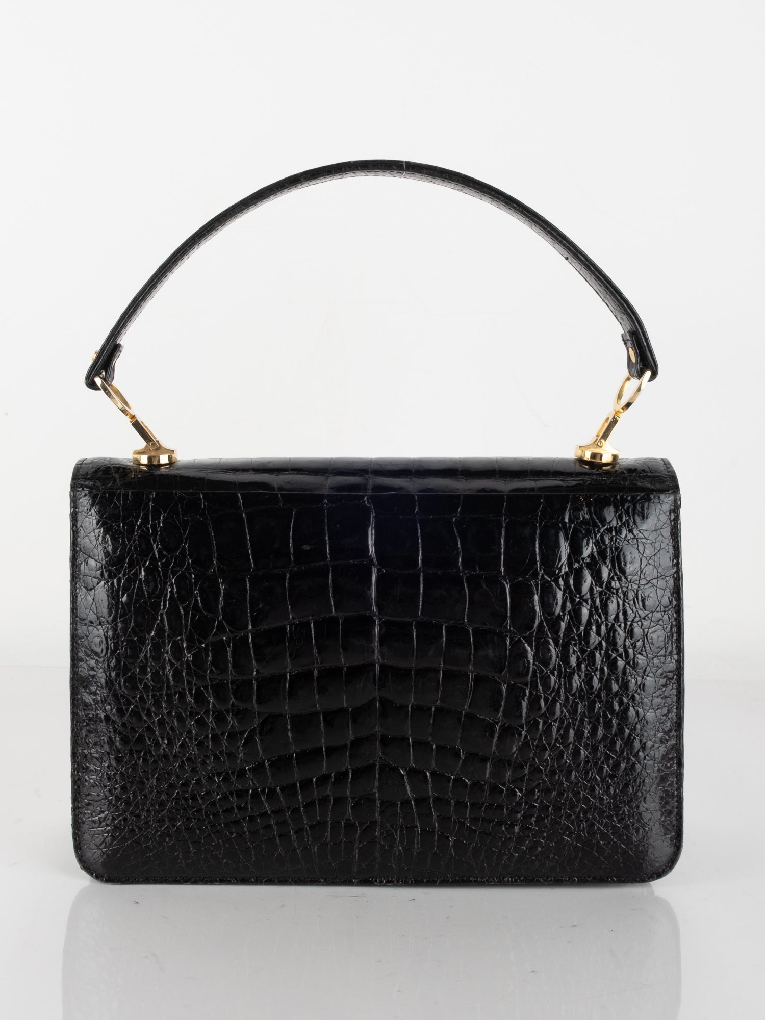 Vintage Black Croco Box Bag