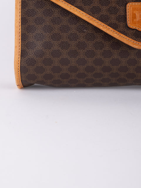 Celine Macadam Vintage Brown Envelope Shoulder Bag