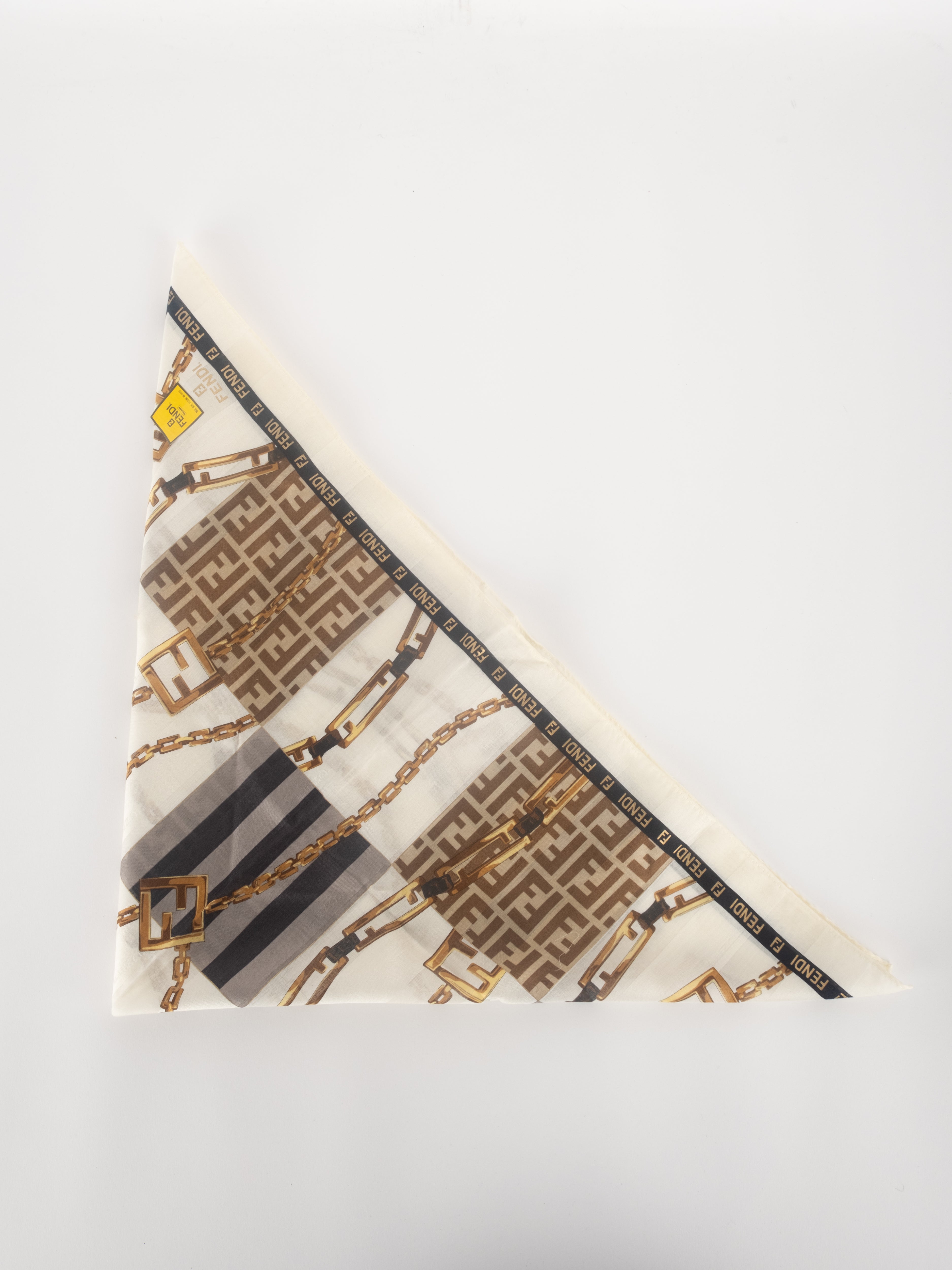 Fendi Scarf Square – Chain & Logo Print