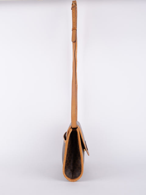 Celine Macadam Vintage Brown Envelope Shoulder Bag