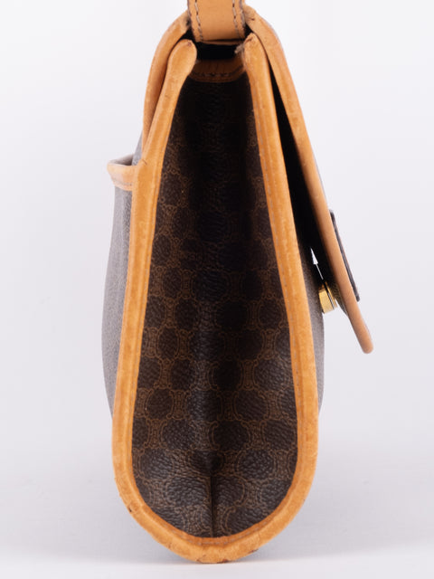 Celine Macadam Vintage Brown Envelope Shoulder Bag