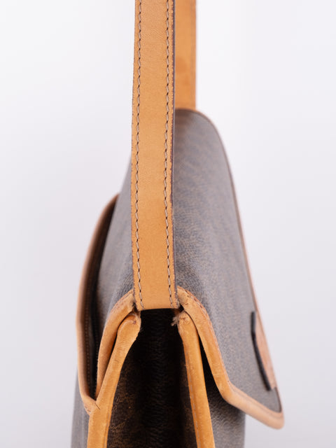 Celine Macadam Vintage Brown Envelope Shoulder Bag
