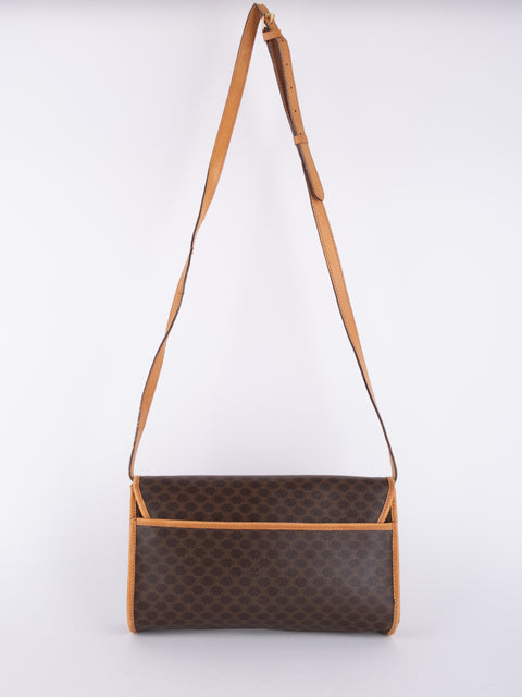Celine Macadam Vintage Brown Envelope Shoulder Bag