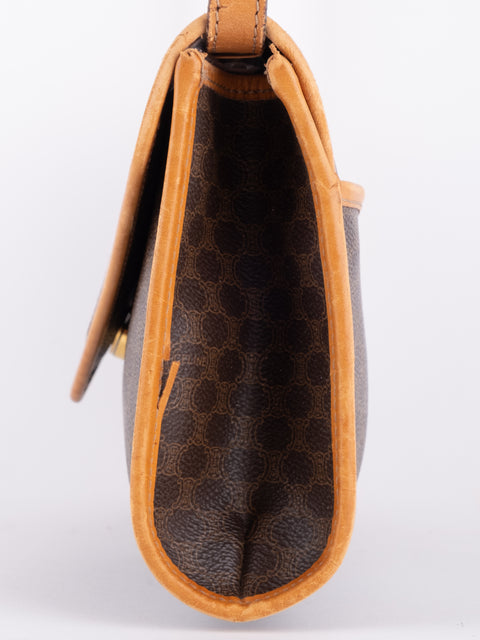 Celine Macadam Vintage Brown Envelope Shoulder Bag