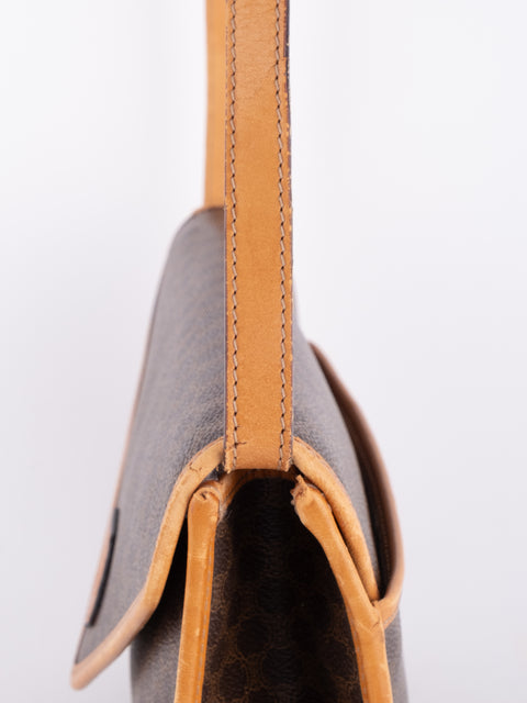 Celine Macadam Vintage Brown Envelope Shoulder Bag