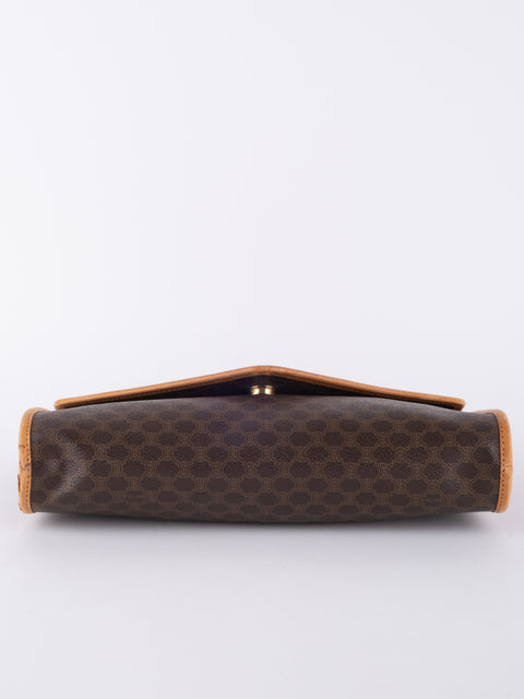 Celine Macadam Vintage Brown Envelope Shoulder Bag