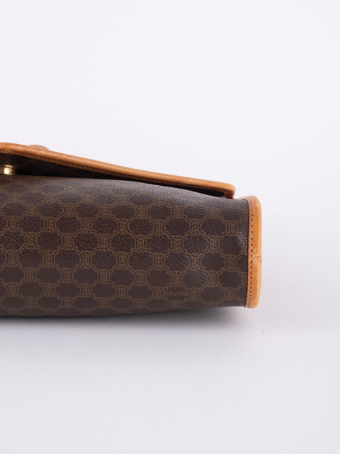 Celine Macadam Vintage Brown Envelope Shoulder Bag