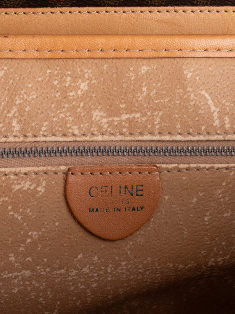 Celine Macadam Vintage Brown Envelope Shoulder Bag