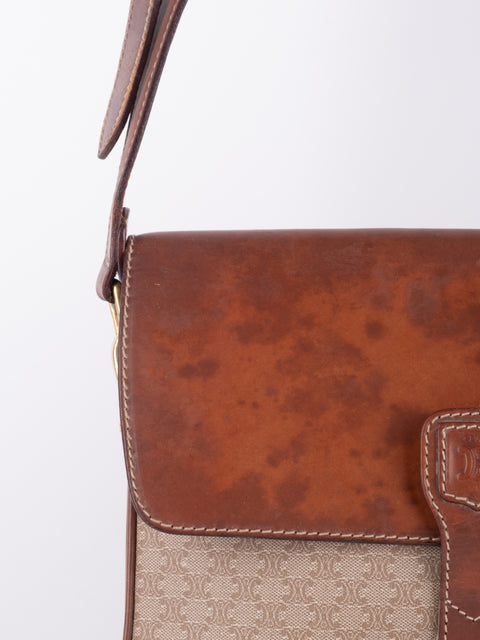 Celine Vintage Macadam Two Tone Crossbody Bag