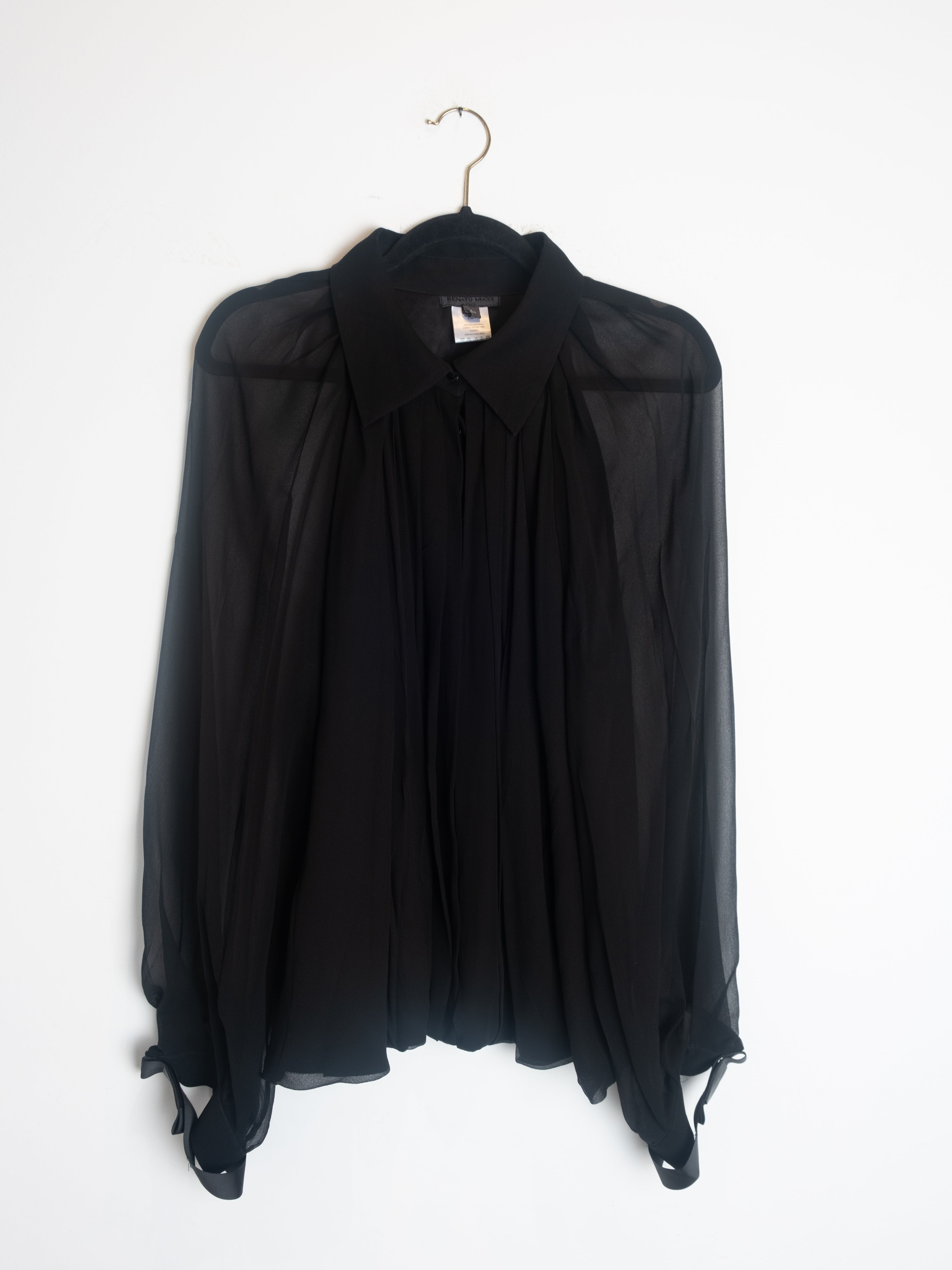 Vintage Black Sheer Blouse