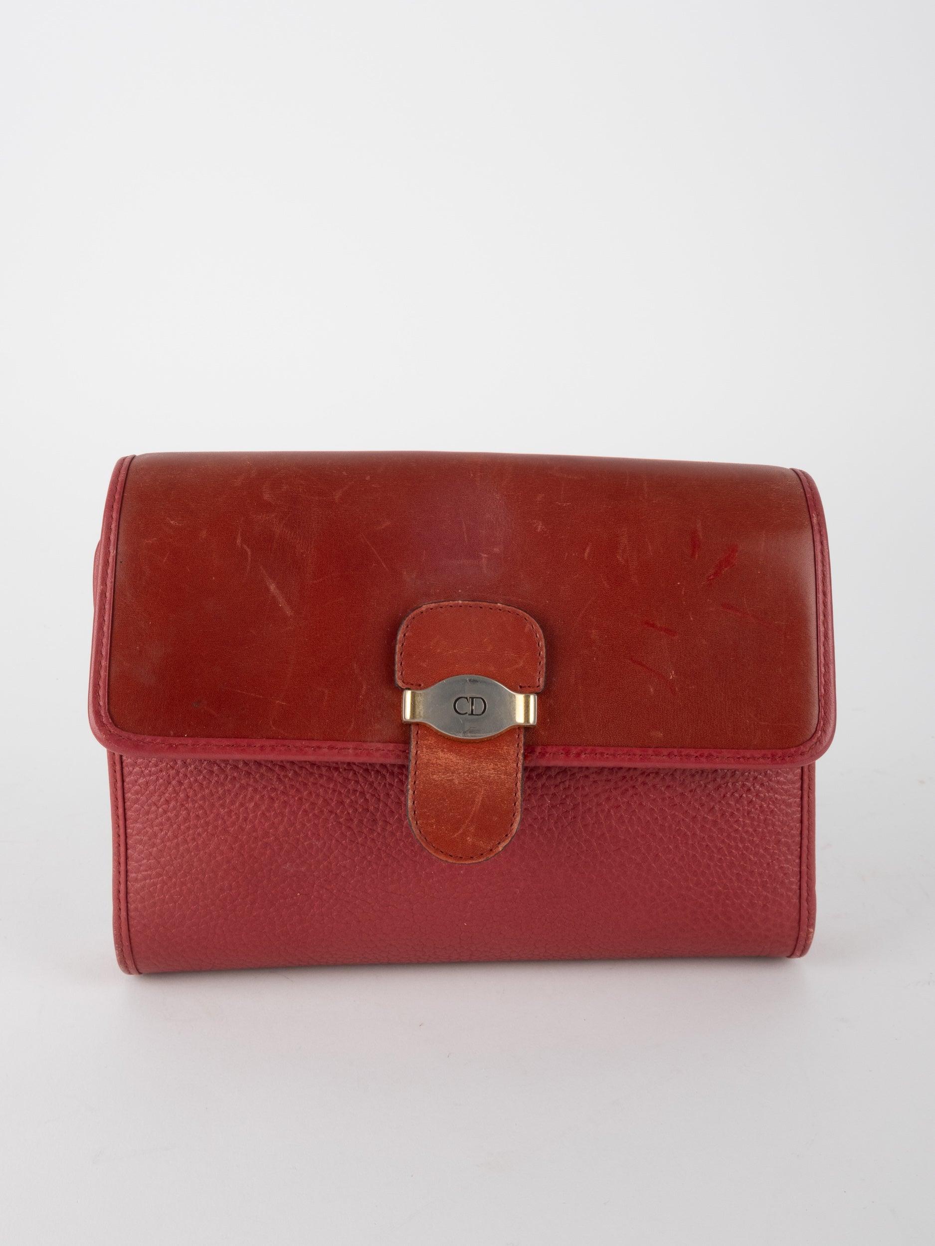 DIOR Vintage Leather Crossbody Red