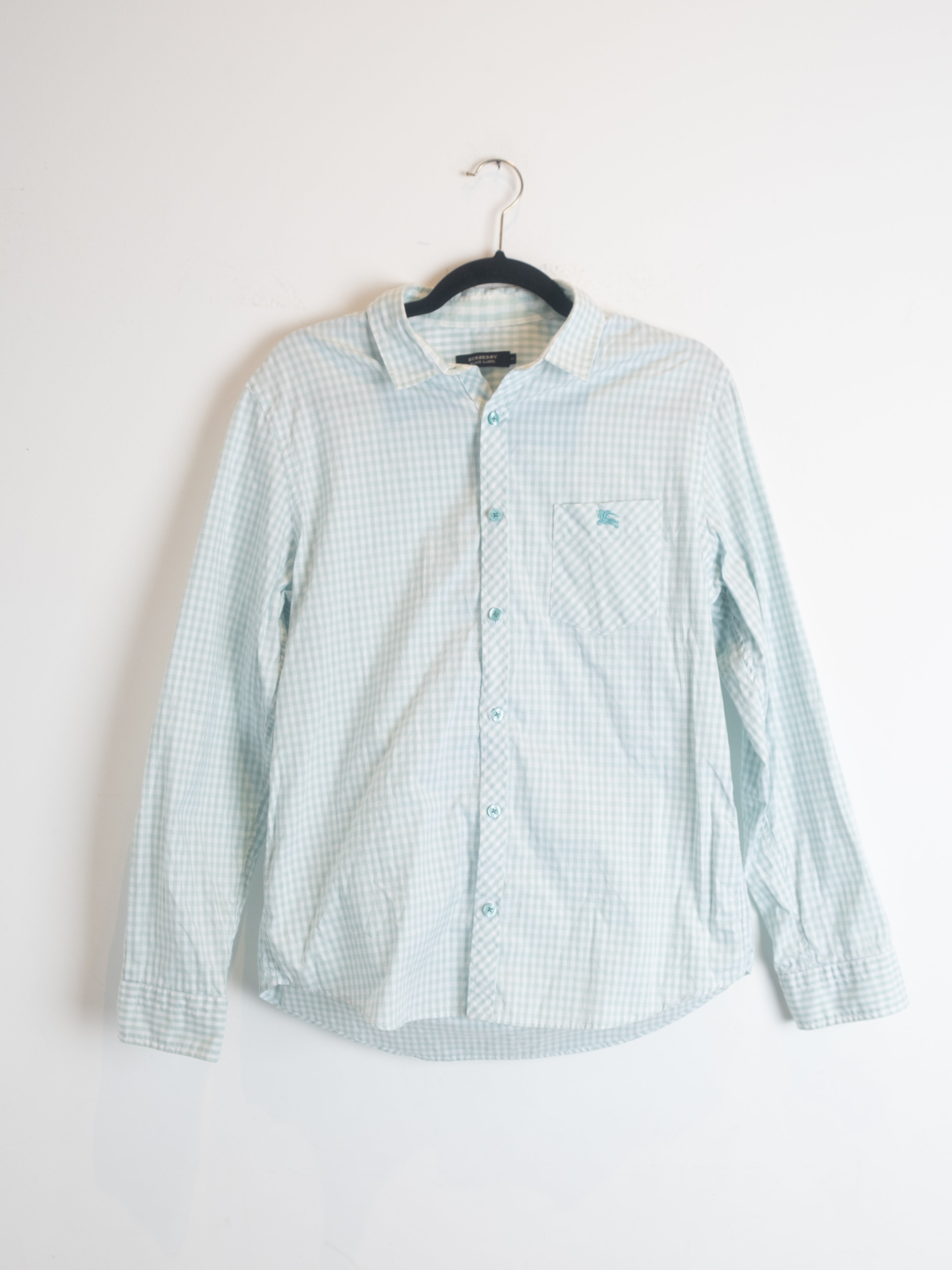 Burberry Shirt – Light Mint Gingham Check